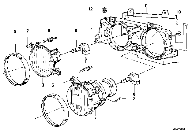 1987 BMW 325i  Glass Holding Frame Diagram for 63121373529