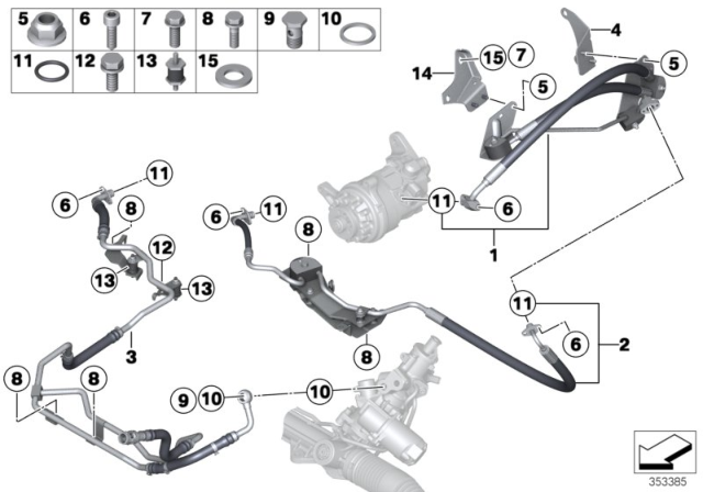 2017 BMW X5 1St Part Adaptive Drive Expansion Hose Diagram for 32416864118