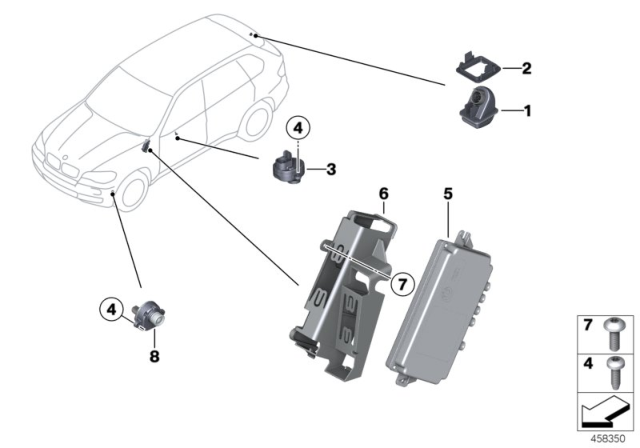 2010 BMW X6 Side View Camera Diagram for 66539240352