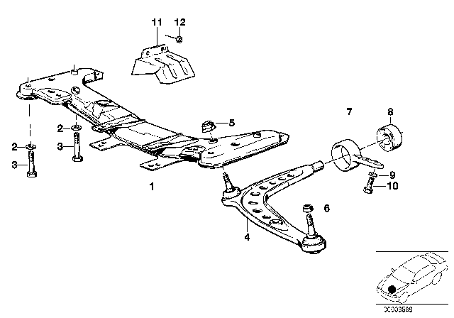 1990 BMW 325is  Wishbone, Left, Steel Diagram for 31121127725