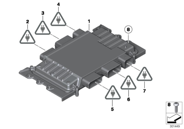 2012 BMW X3  Engine Control Module Diagram for 12147606241