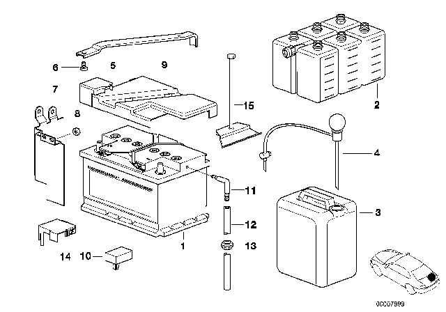 1999 BMW 528i  Battery Holder Diagram for 61218368212