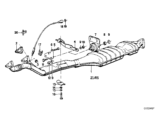 1988 BMW 528e  Holder Diagram for 11761277916