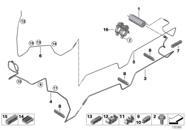 2003 BMW X5  Tubing Support Diagram for 16126762419