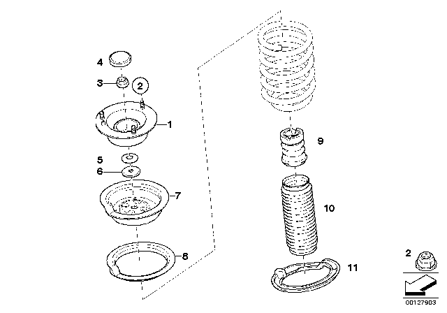 2007 BMW X3  Additional Damper, Front Diagram for 31303411973