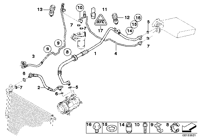 2003 BMW Z4  Dryer-Expansion Valve Pipe Diagram for 64536909237
