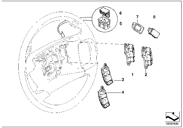 2007 BMW 760Li  Steptronic Switch, Rear Diagram for 61316911737