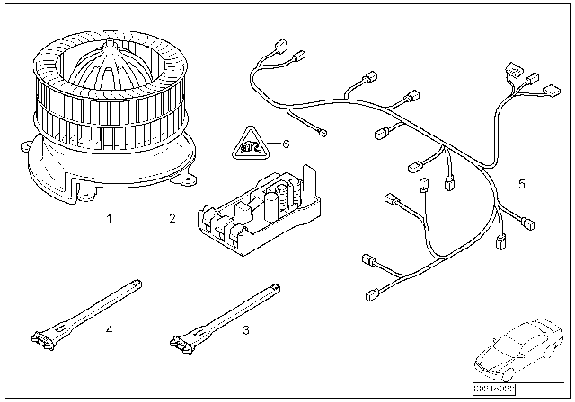 2007 BMW 750Li Set Of Cables For Auto. Air Conditioning Diagram for 61126914299
