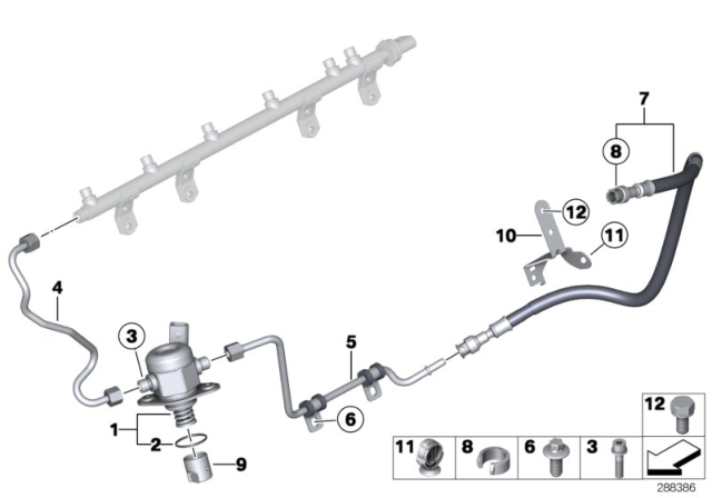 2016 BMW 535i  High Pressure Pipe Diagram for 13647604405
