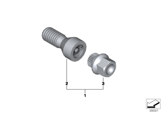 2012 BMW X3  Wheel Locks - Spline Style Diagram for 36136776076