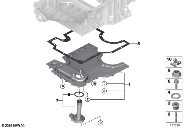2008 BMW X5  Oil Pan Diagram for 11137551630