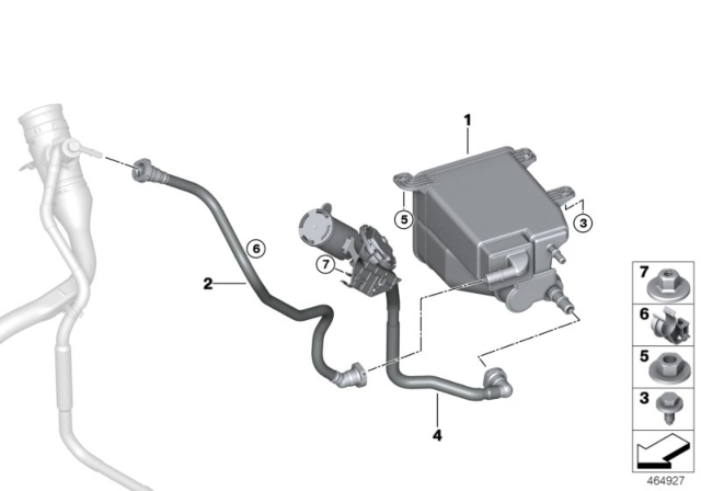 2018 BMW 740i  Breather Line Diagram for 16117356525