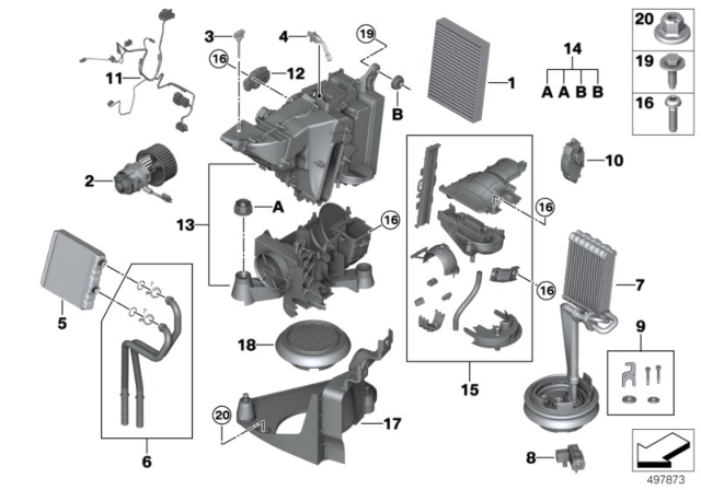 2019 BMW X7  Installation Kit, Heat Exchanger Diagram for 64119361711