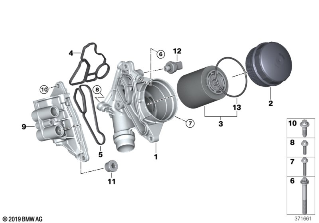 2016 BMW M4  Oil Filter Unit, Aluminium Diagram for 11428642289