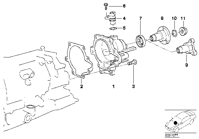 1998 BMW 318i  Output Flange Diagram for 24211423790