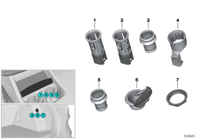 2020 BMW M235i xDrive Gran Coupe  PLUG-IN SOCKET Diagram for 61347947767