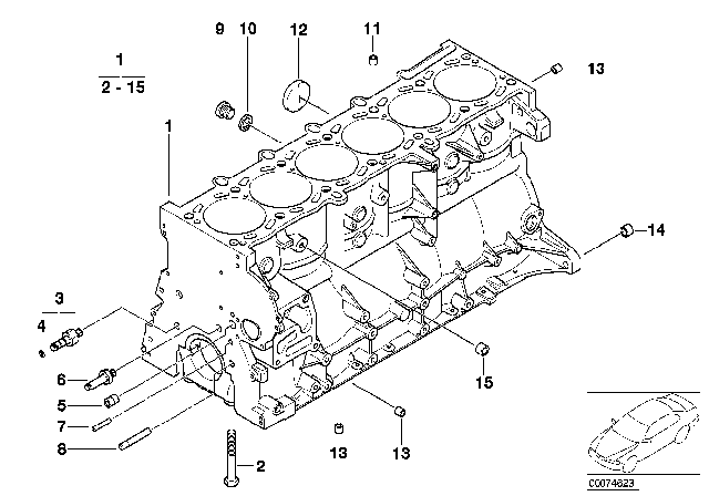 2001 BMW Z3 M Dowel Diagram for 11121726243