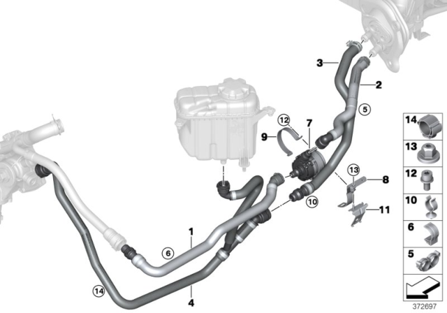 2016 BMW M4 Clamp, Auxiliary Coolant Pump Diagram for 64539322072