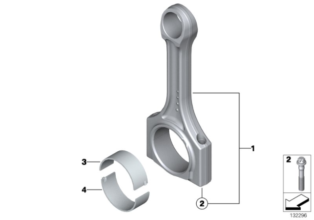 2014 BMW ActiveHybrid 7  Set Connecting Rod Diagram for 11247624615