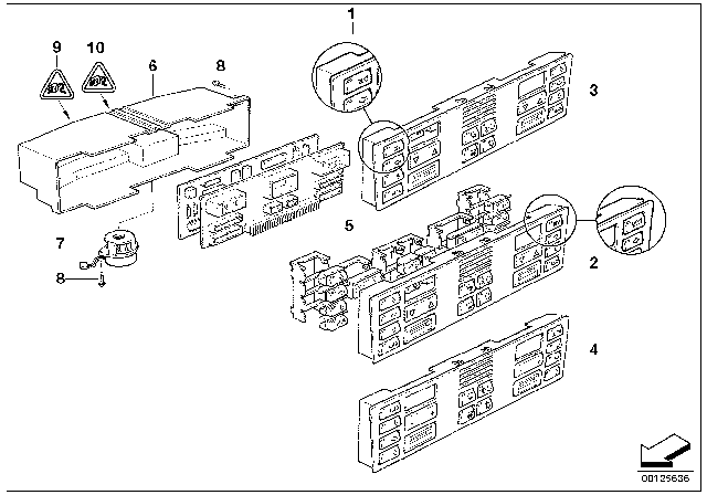1997 BMW 740iL Socket Housing 3 Pins Black Diagram for 61138352502