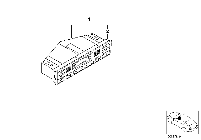 2004 BMW 330Ci  Front Plate, Contr. Auto Air Conditioner Diagram for 64118387642