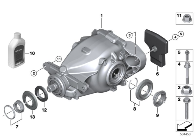 2012 BMW 335i  Gasket Set Differential Diagram for 33107564416