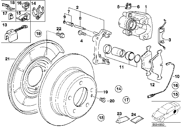 1997 BMW 318ti  Repair Set Brake Caliper Diagram for 34211160336