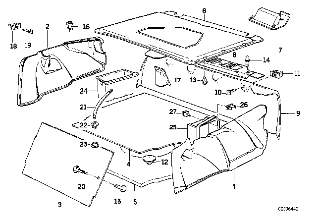 1992 BMW 735iL Locking Insert Diagram for 64111376327