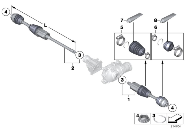 2018 BMW X5 M  Repair Kit Bellows, Exterior Diagram for 31607608096