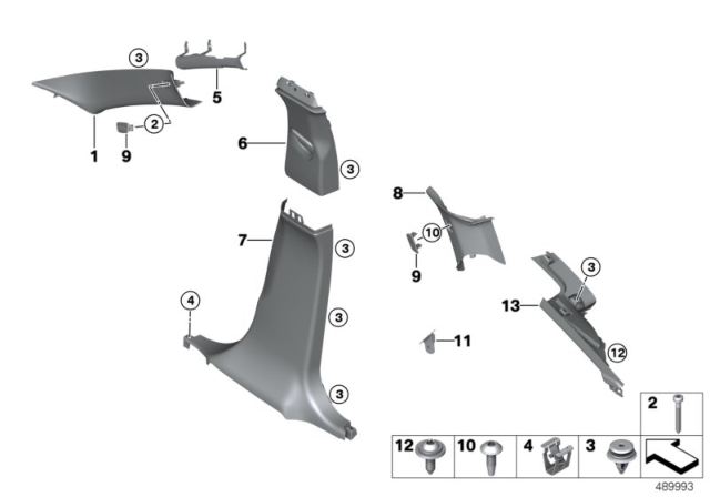 2015 BMW X4 Cover Column C Left Diagram for 51437363963
