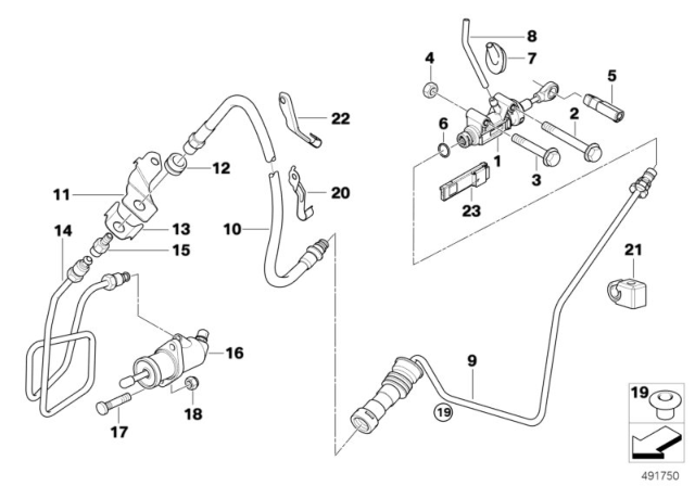 2007 BMW X3  Bracket, Clutch Line Diagram for 21526765063