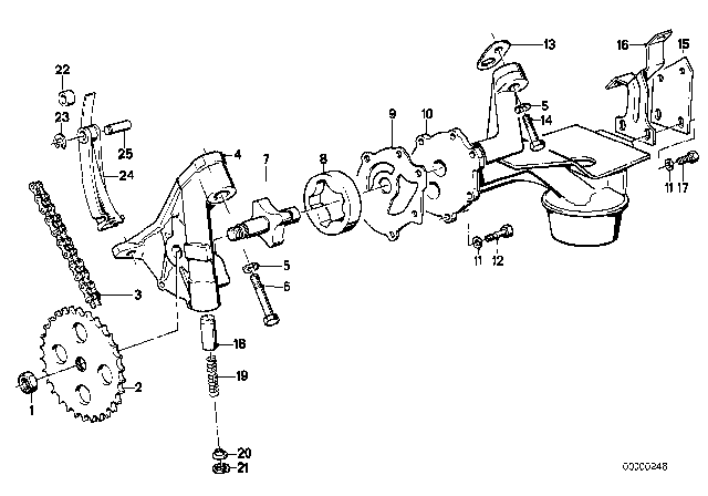 1988 BMW M6  Timing Chain Tensioner Diagram for 11411705055