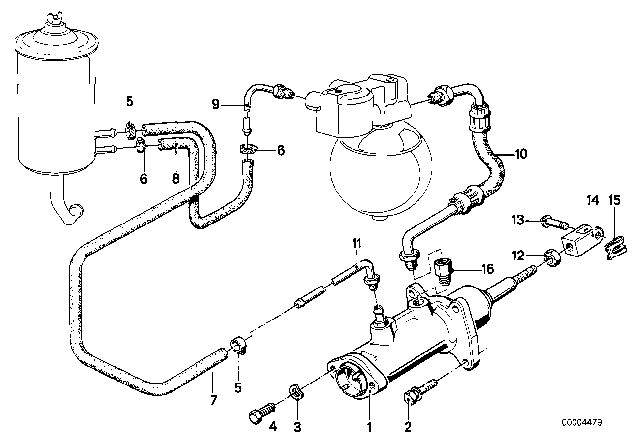 1979 BMW 733i  Hose Diagram for 34321119074