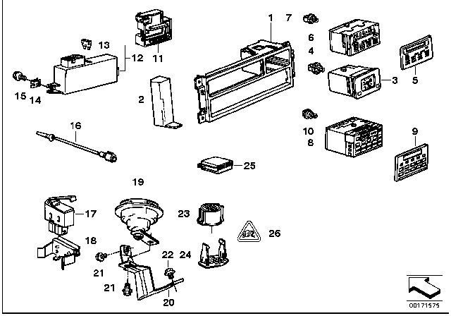 1994 BMW 525i  Stock Siren Horn Diagram for 61331379090