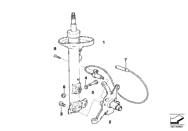 2006 BMW Z4 M Front Left Spring Strut Diagram for 31317841707