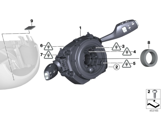 2016 BMW 228i xDrive Damping Ring, Strg.Column Switch Cluster Diagram for 61319312325