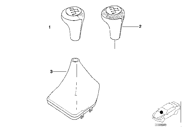 2001 BMW 525i  Gearshift Knob, Leather/5-Speed/Ring Diagram for 25111434717