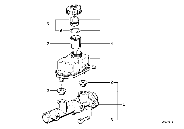 1988 BMW 735i  Expansion Tank Diagram for 34321156578