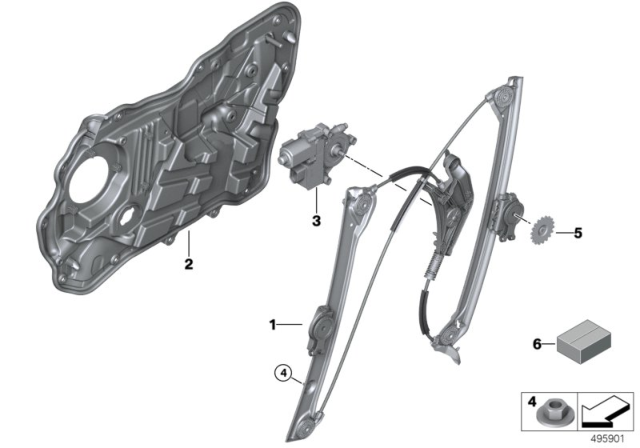 2019 BMW 640i xDrive Gran Turismo  CARRIER, DOOR REAR LEFT Diagram for 51487424981