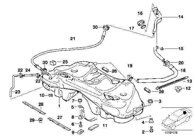 1996 BMW 750iL  Base Diagram for 16111182358