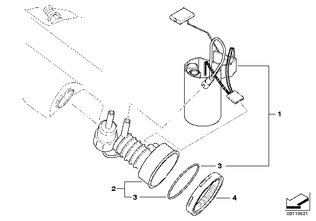 2005 BMW Z4  Fuel Pump Level Sensor Repair Kit Diagram for 16146767718