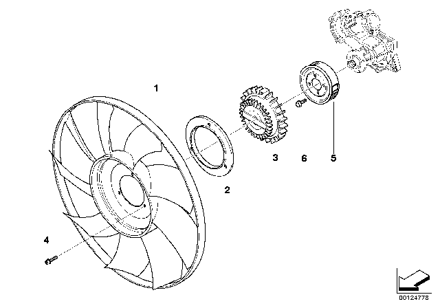 2003 BMW Alpina V8 Roadster  Fan Coupling Diagram for 11527830486