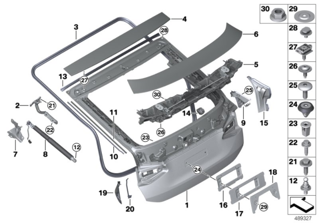 2018 BMW 640i xDrive Gran Turismo  Sealing Strip Diagram for 51767440859