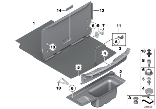 2012 BMW ActiveHybrid 5  Loading Sill Cover Diagram for 51477227535