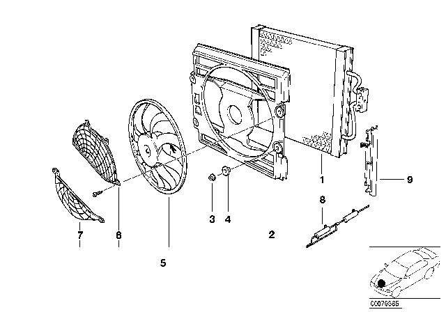 1997 BMW 528i  Compression Shroud Diagram for 64546913887
