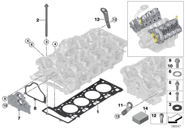 2011 BMW 550i Gasket Diagram for 11127566281