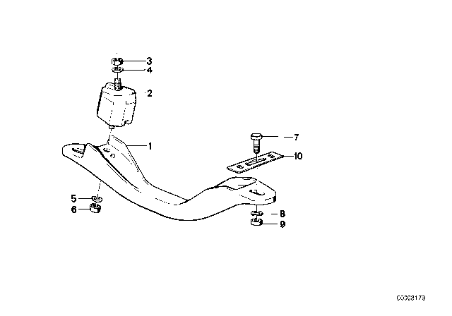 1991 BMW 325i Cross Member Diagram for 24711128371