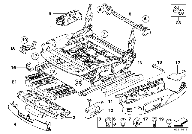2011 BMW 335i Seat Trim, Outer Left Diagram for 52106979341