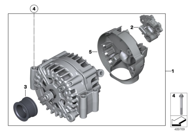 2018 BMW M550i xDrive  Alternator Diagram for 12318611280