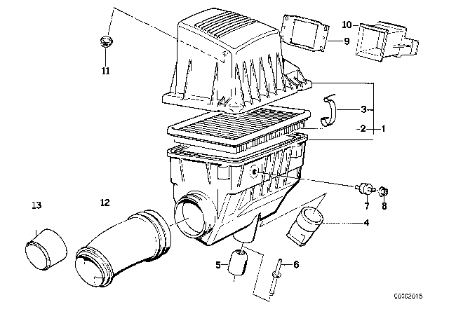 1991 BMW 318i  Intake Silencer Diagram for 13711709756